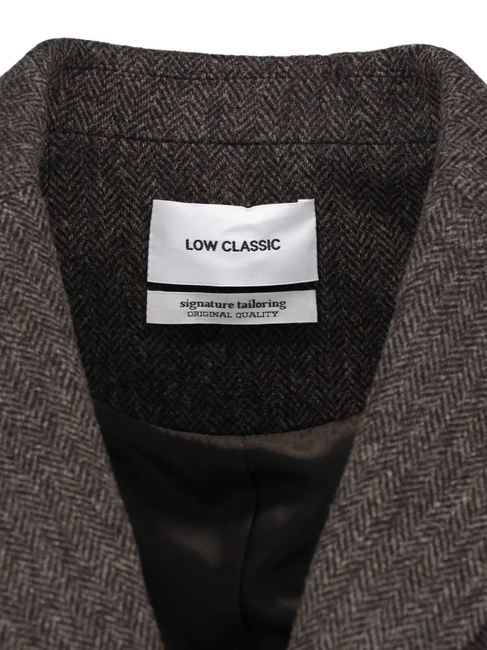 Low Classic herringbone-pattern wool blazer Bruin