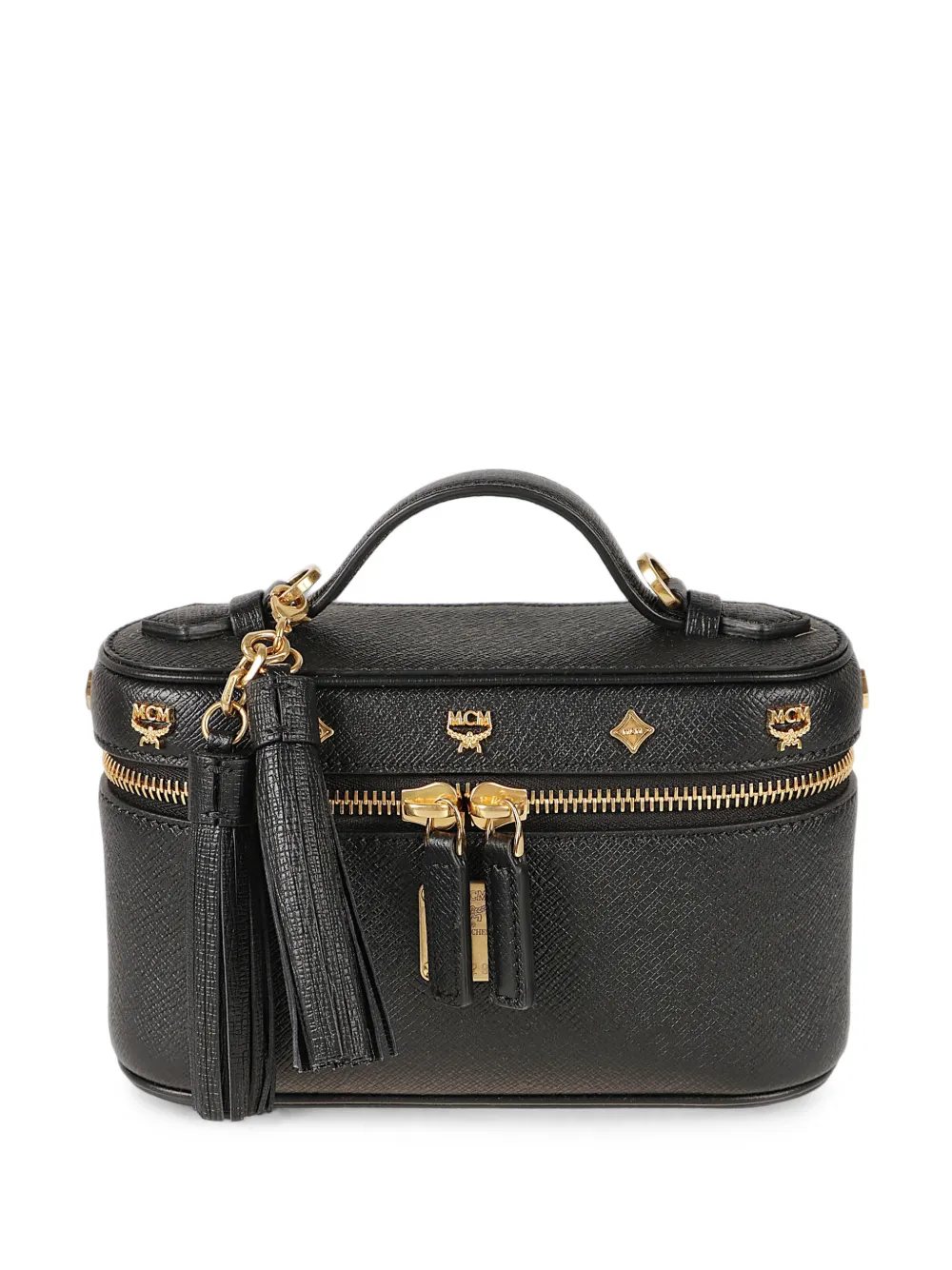 MCM Pina logo-stud leather vanity bag