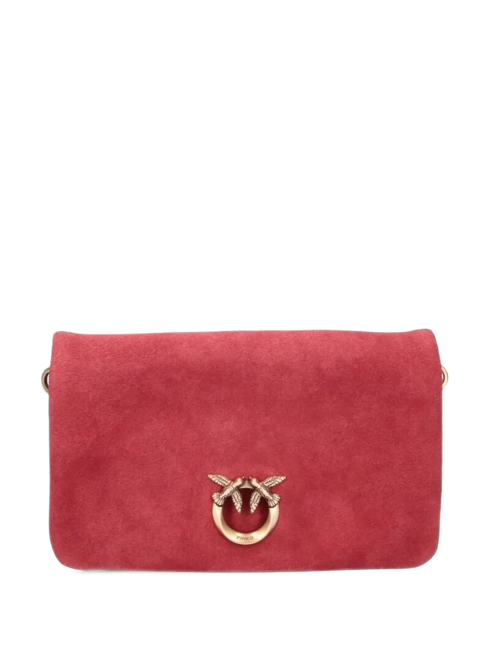 PINKO Love Birds suede shoulder bag - Rosso