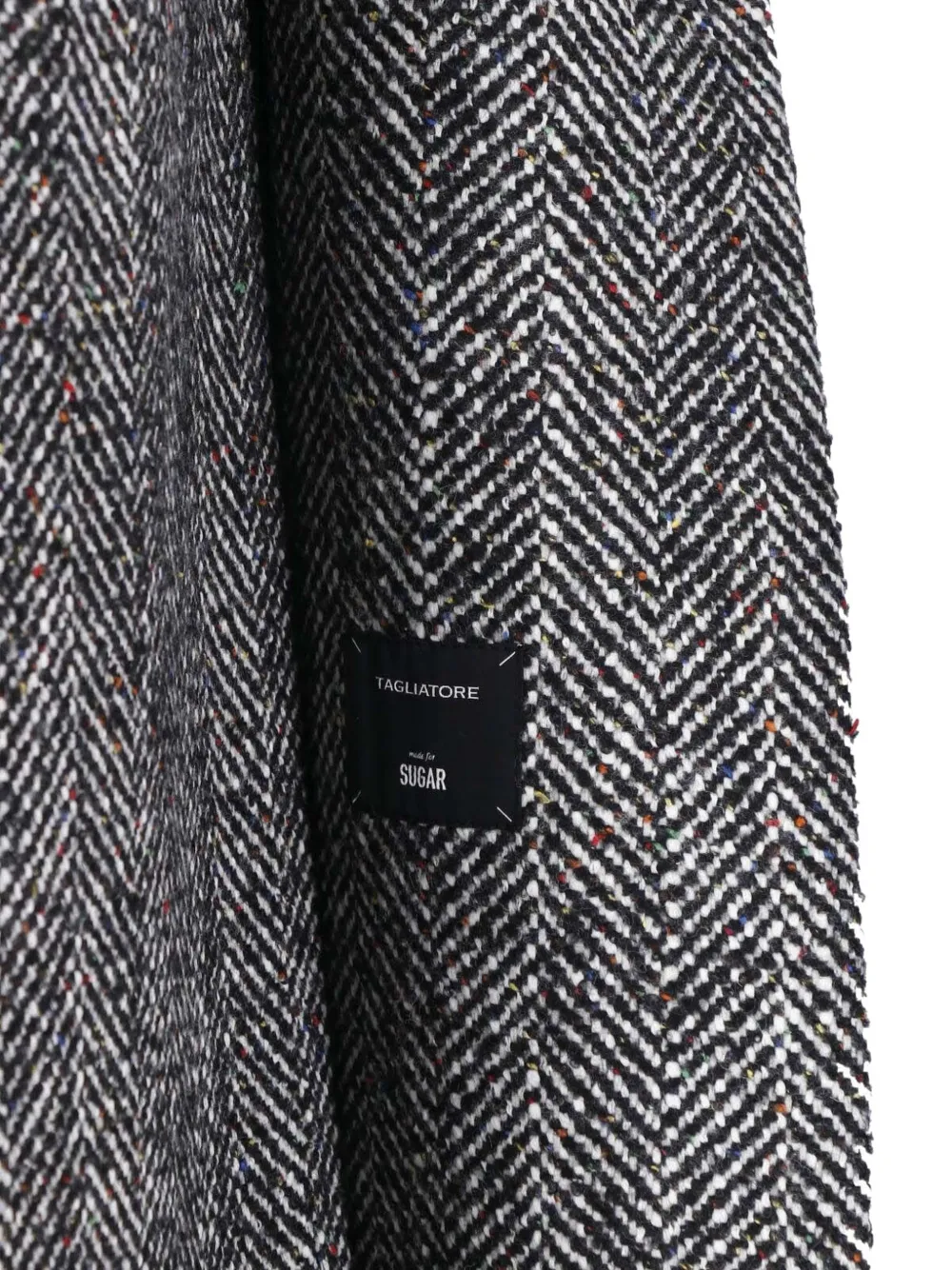 Tagliatore herringbone-pattern double-breasted coat Zwart
