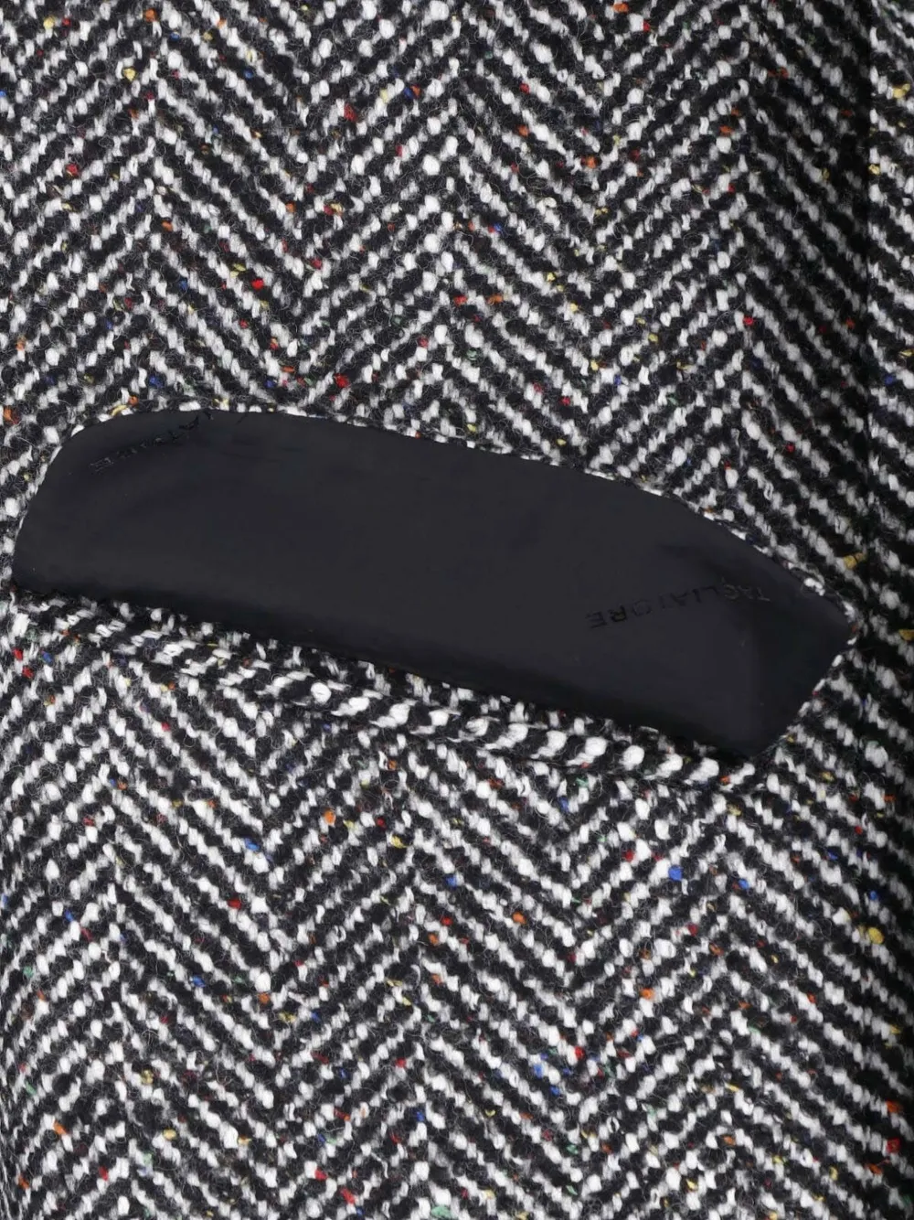 Tagliatore herringbone-pattern double-breasted coat Zwart