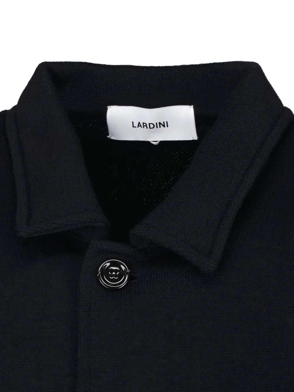 Lardini button-up wool shirt Zwart