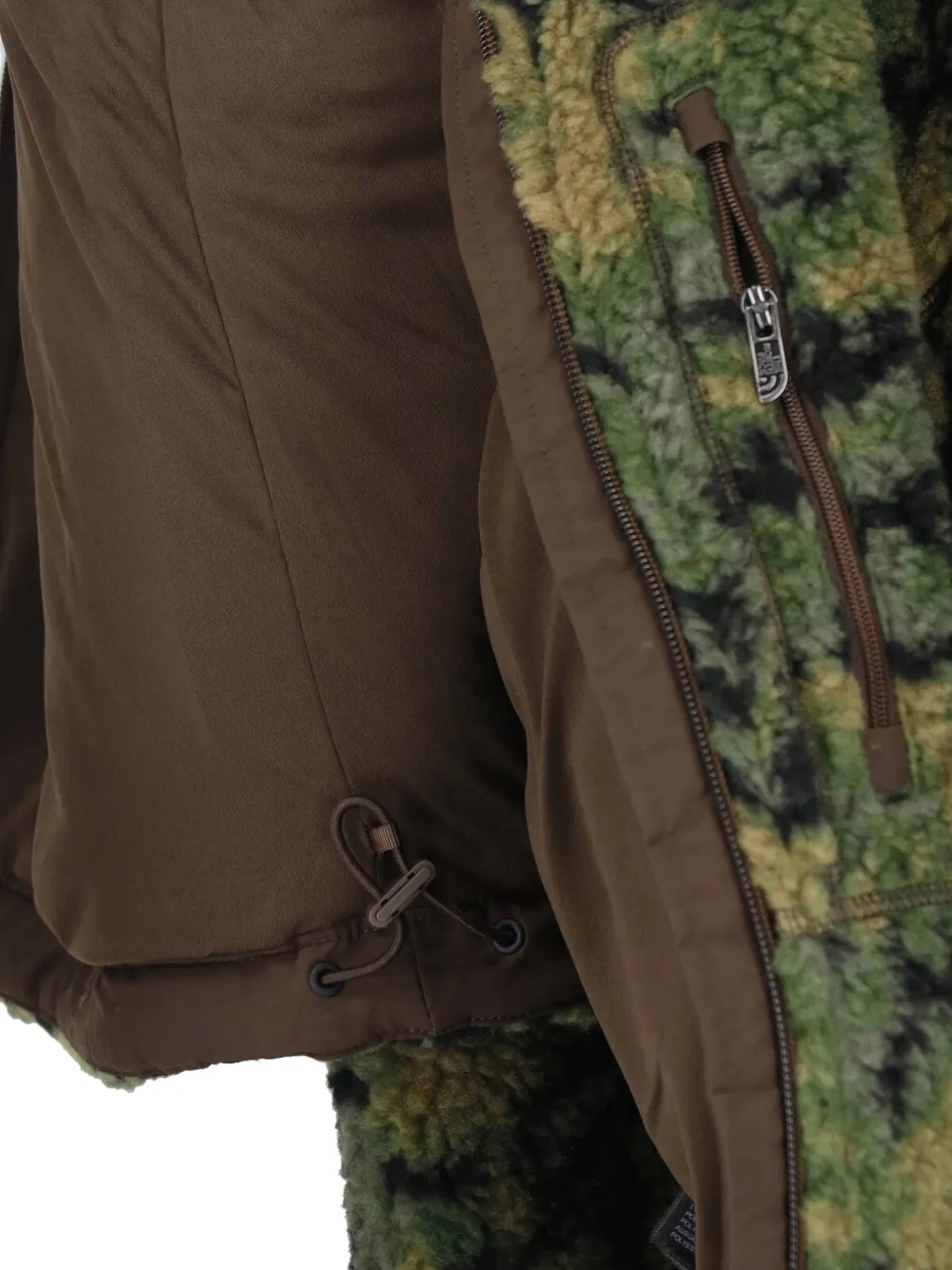 The North Face Jack met fleece-textuur en abstracte print Groen