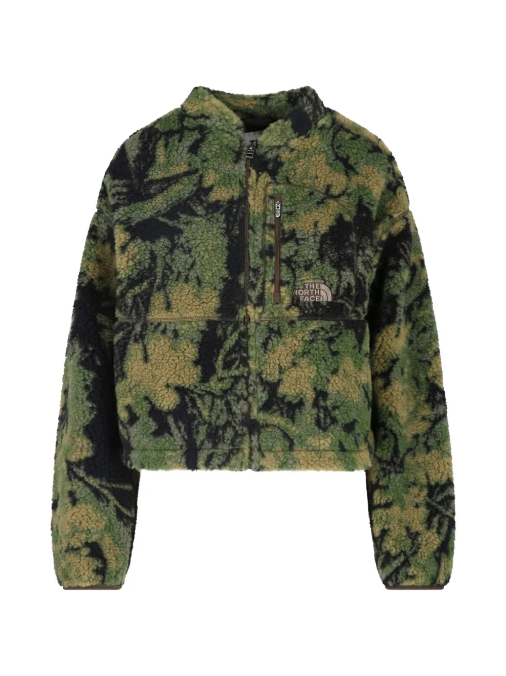 The North Face fleece-texture abstract-print jacket - Verde