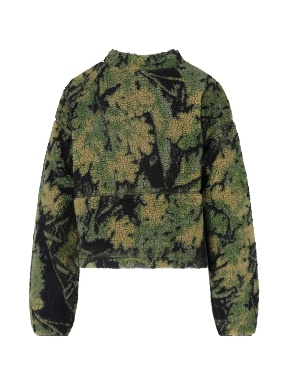 The North Face Jack met fleece-textuur en abstracte print Groen