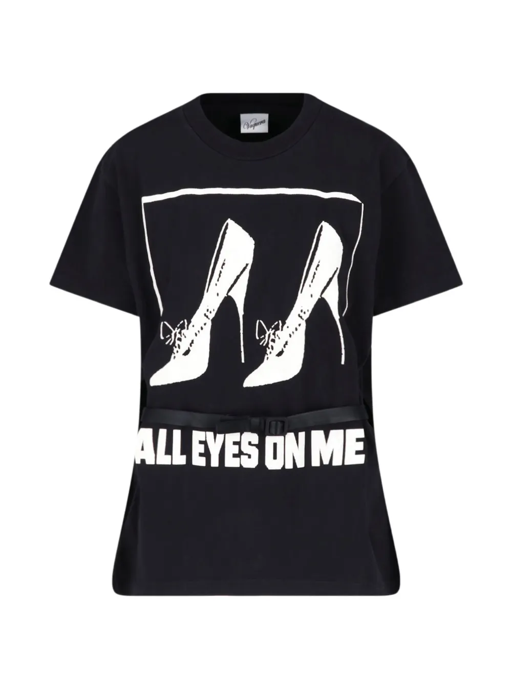 Vaquera graphic-print belted T-shirt Zwart
