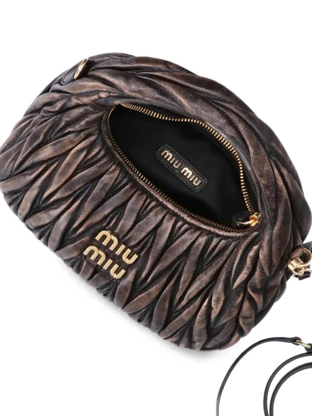 Miu Wander matelassé nappaleren shopper Bruin