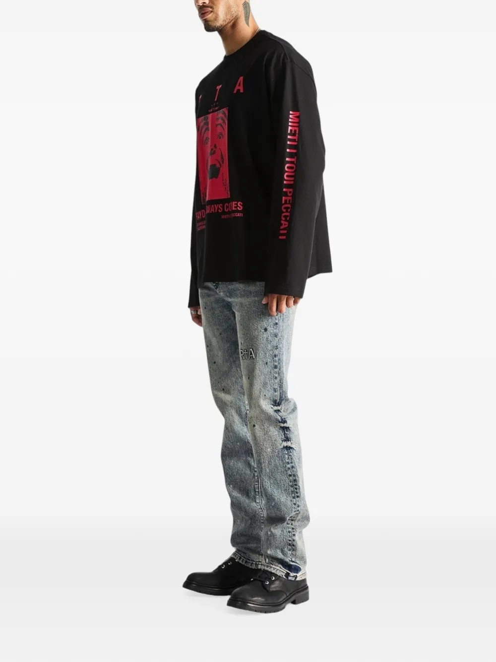 RTA Haru jeans met verfspatten Blauw