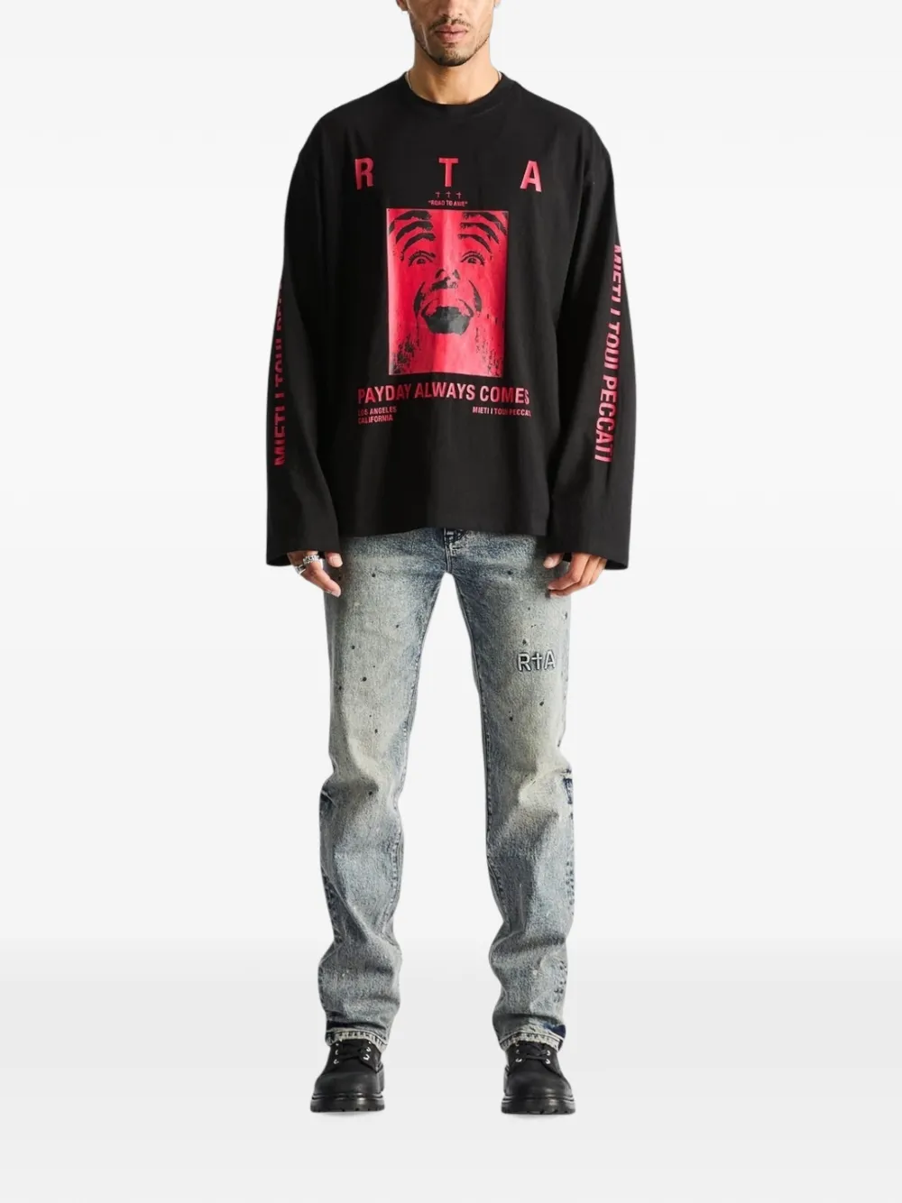 RTA Haru jeans met verfspatten Blauw