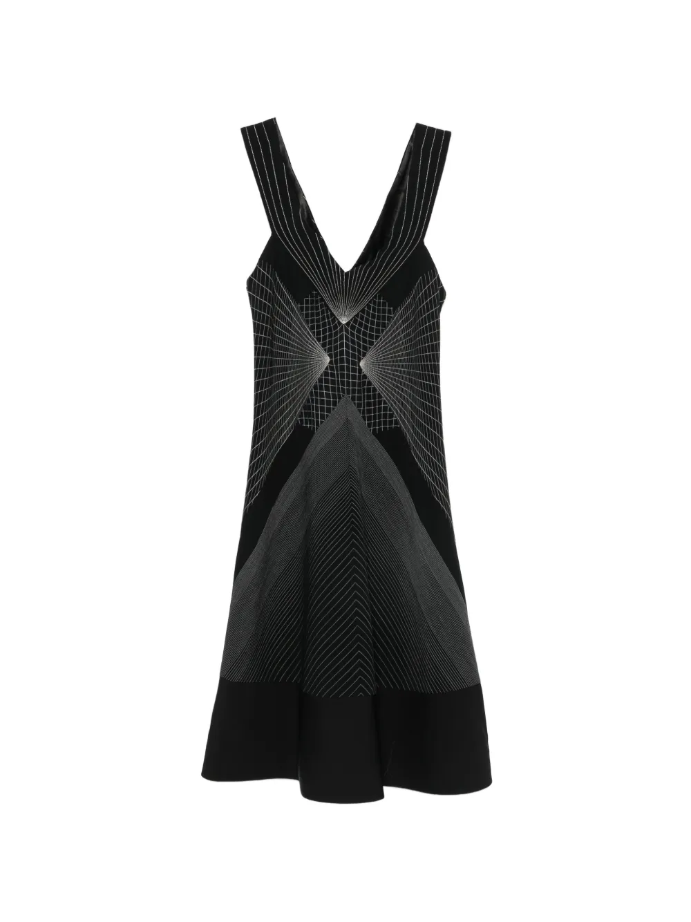 Jean Paul Gaultier Pre-Owned 2000s ärmelloses Kleid mit geometrischem Print - Schwarz