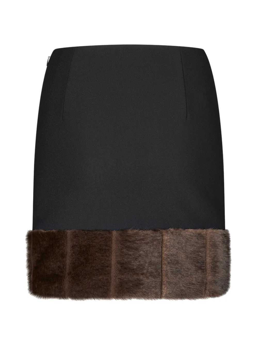 ROTATE BIRGER CHRISTENSEN Mini-rok van imitatiebont Zwart
