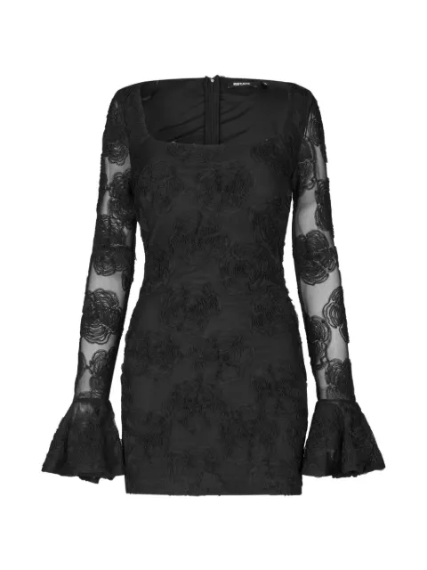 ROTATE BIRGER CHRISTENSEN flower mesh long-sleeve mini dress