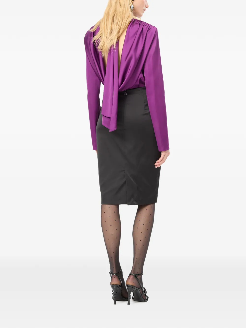 ROTATE BIRGER CHRISTENSEN Midi-rok met roospatch Zwart