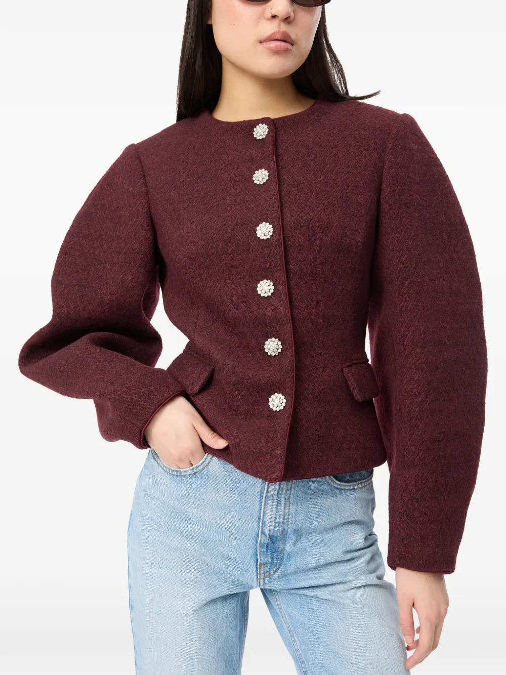 ROTATE BIRGER CHRISTENSEN Jack met cocon mouwen Rood