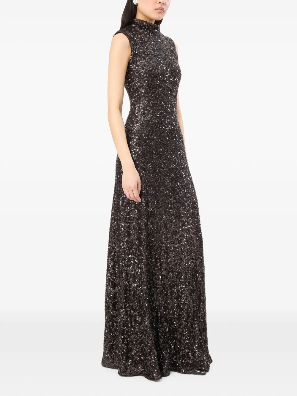 ROTATE BIRGER CHRISTENSEN sequins flared maxi dress Bruin