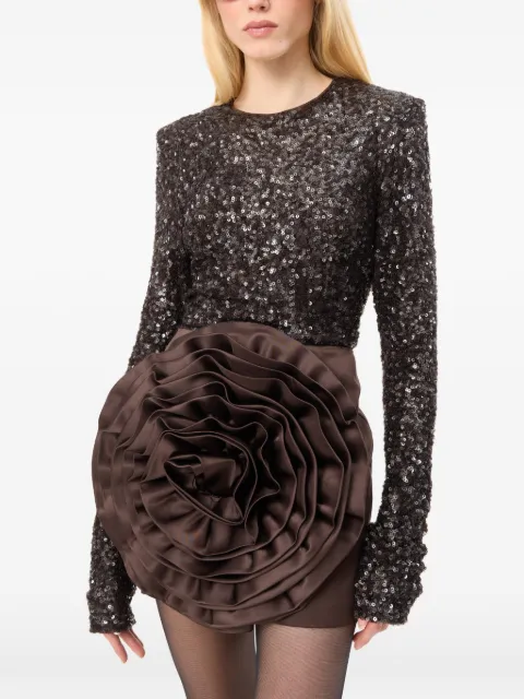 ROTATE BIRGER CHRISTENSEN robe courte à fleurs en sequins