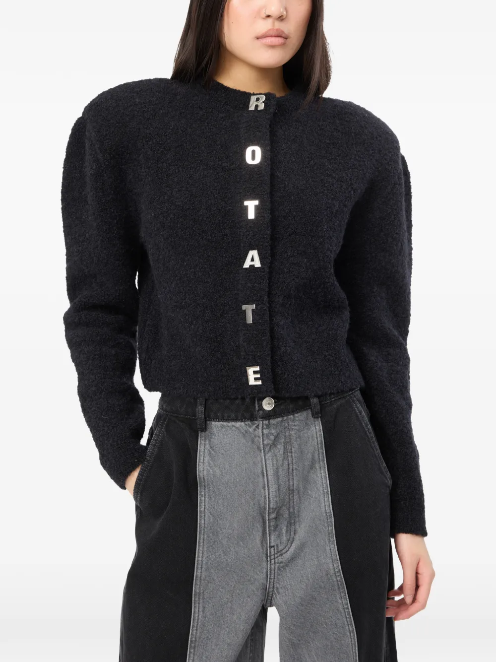 ROTATE BIRGER CHRISTENSEN Vest met knopen met logo Zwart