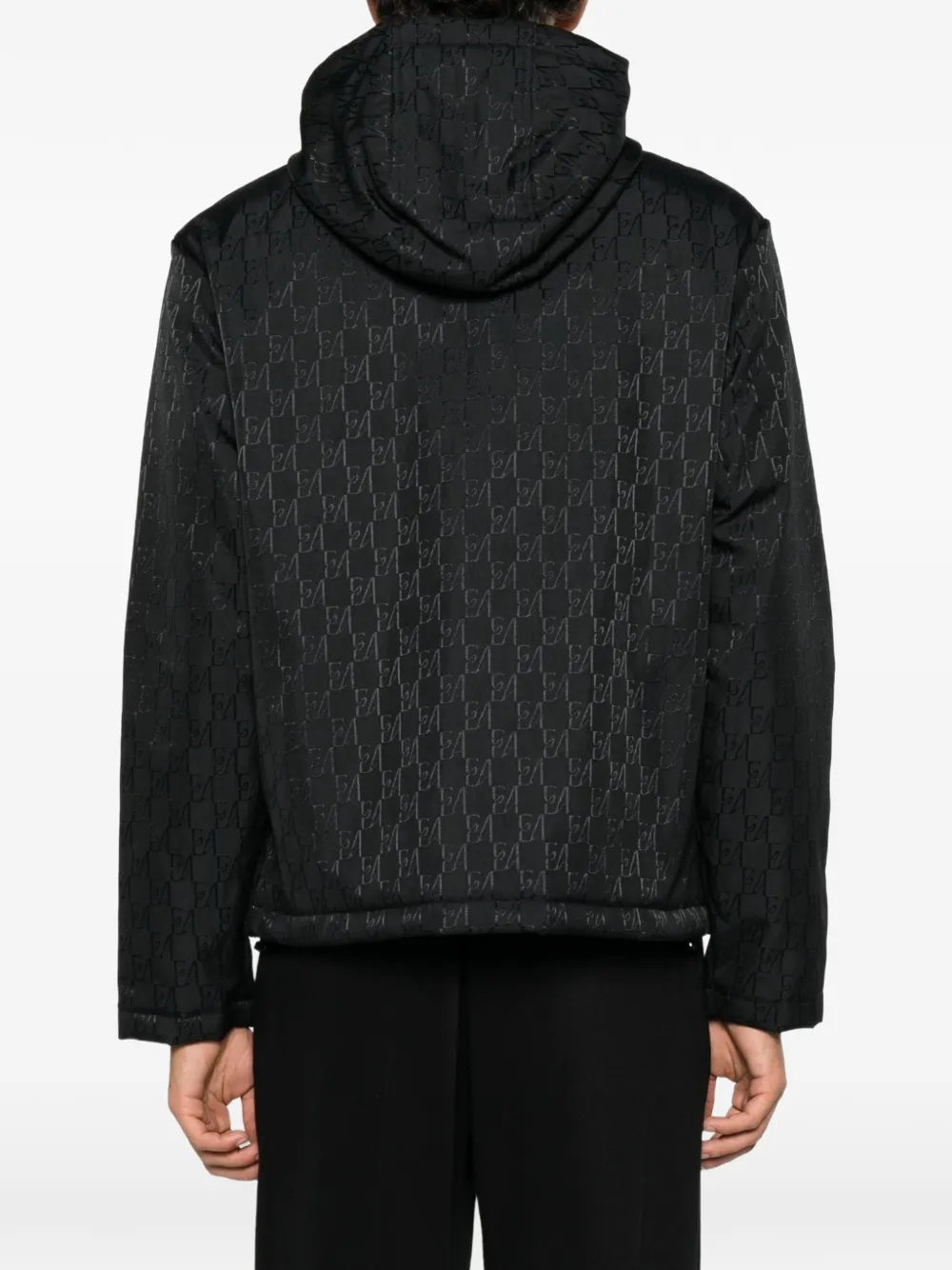 Emporio Armani Jack met capuchon en logo-monogram Zwart