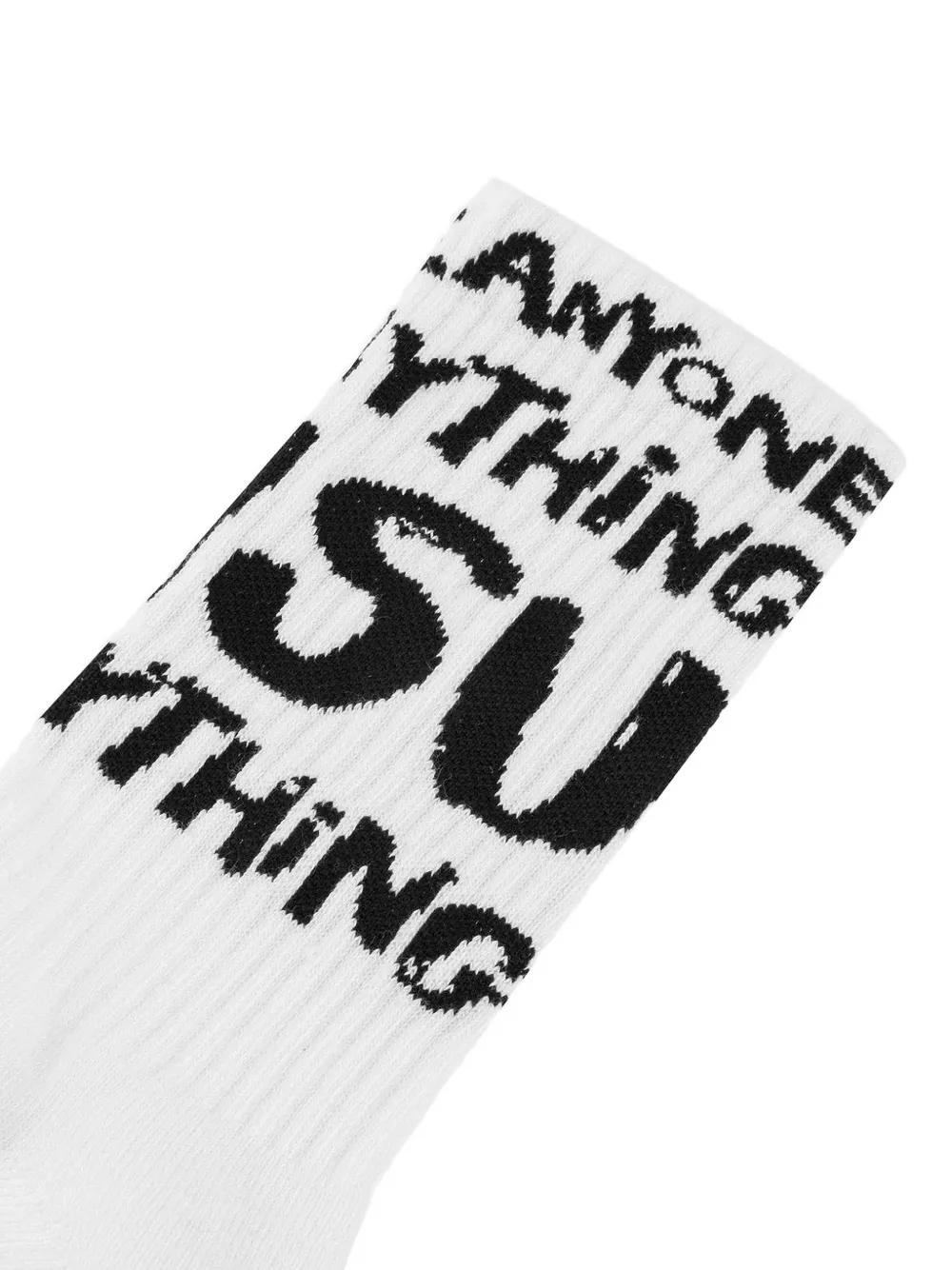 EVISU Geribbelde sokken met logoprint Wit