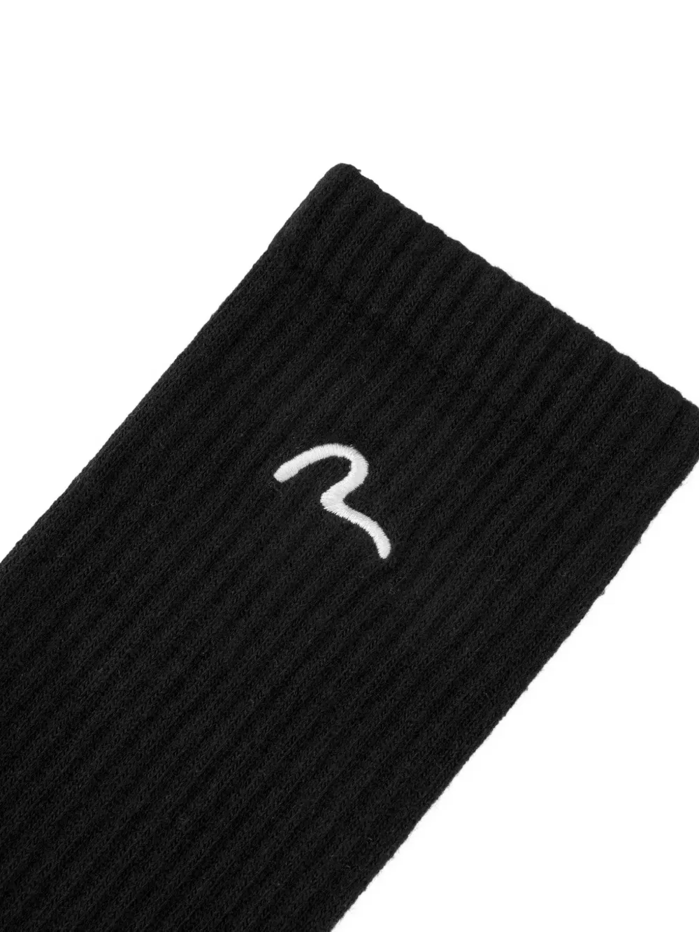 EVISU Sokken met geborduurde meeuw en logo Zwart