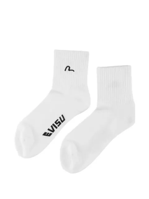 EVISU Seagull-embroidered logo-print socks