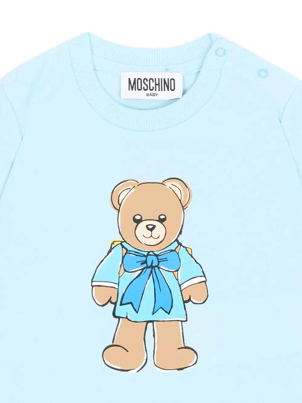 Moschino Kids T-shirt met teddybeerprint Blauw