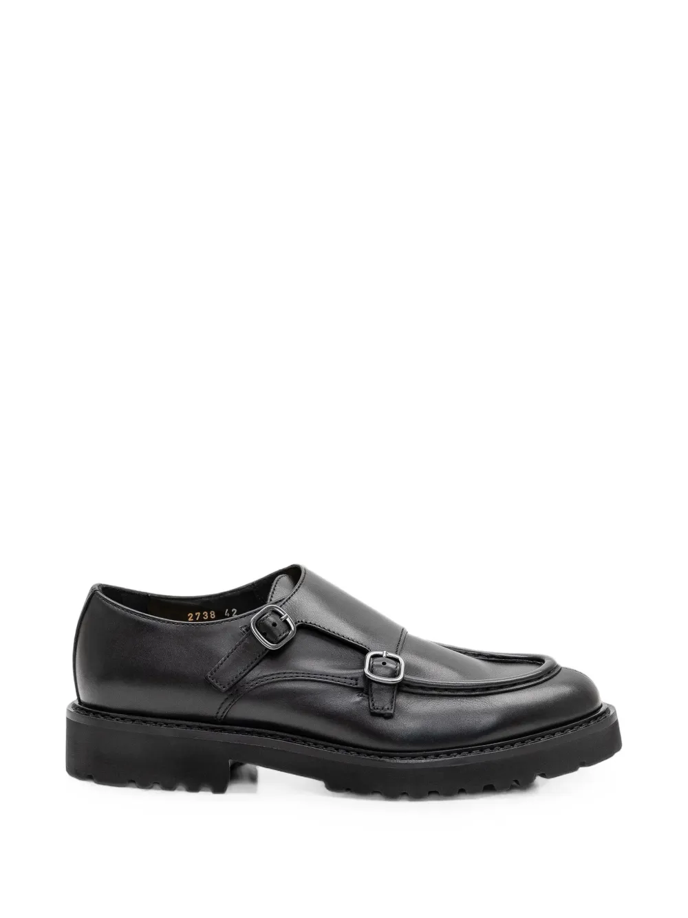 Doucal's double-buckle leather monk shoes