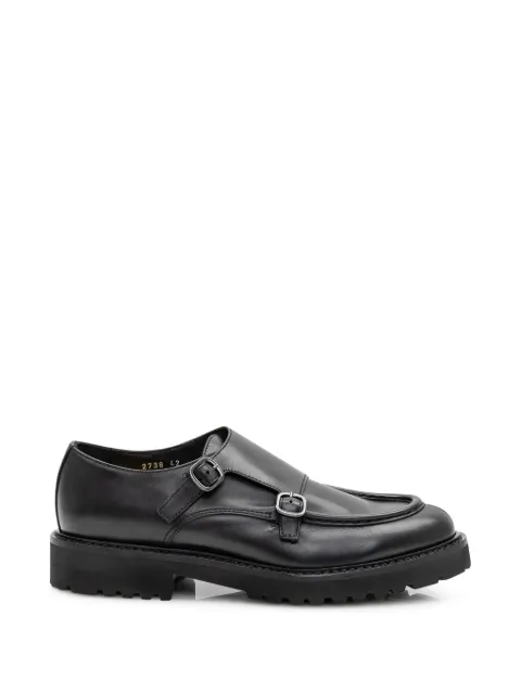 Doucal's double-buckle leather monk shoes