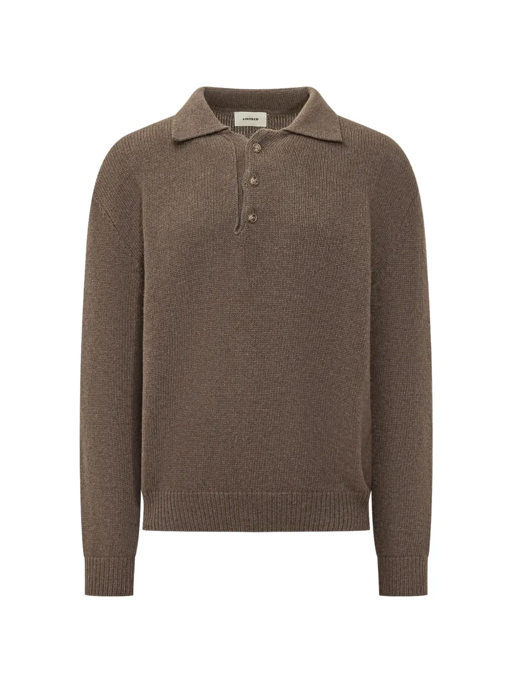 A Paper Kid knitted polo shirt - Marrone