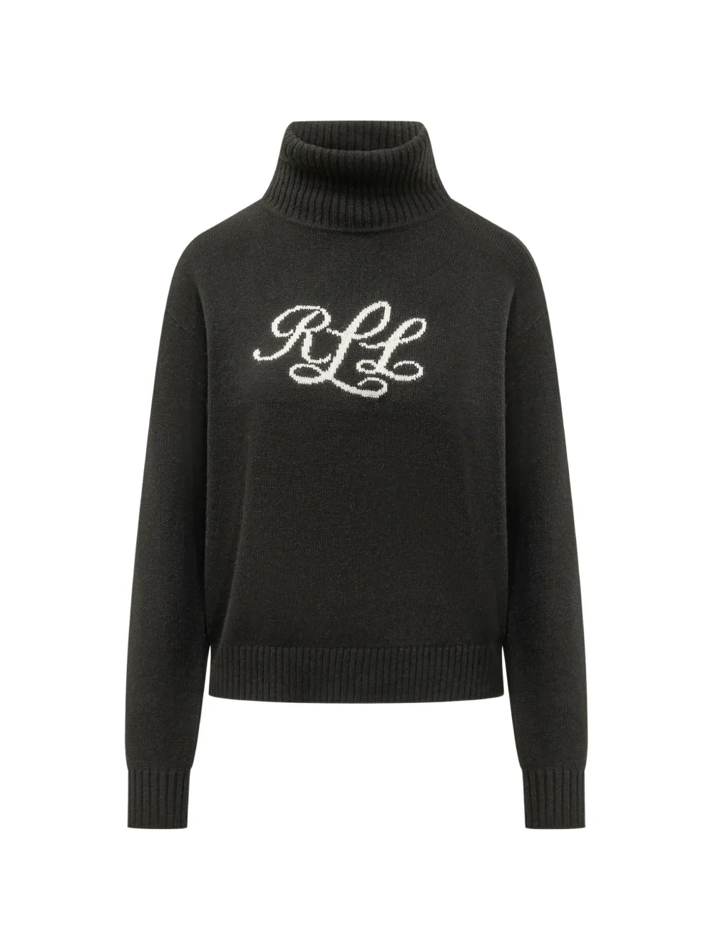 Lauren Ralph Lauren logo-intarsia roll-neck sweater - Nero