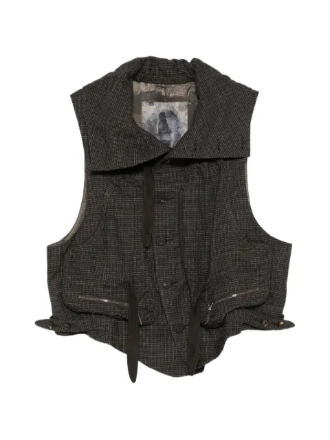 Ziggy Chen check-pattern panelled gilet