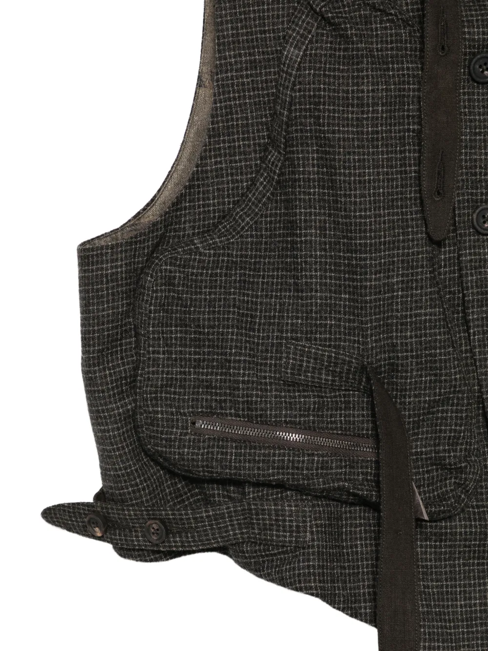 Ziggy Chen Geruite bodywarmer met vlakken Grijs