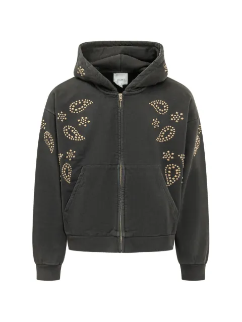 FOUND stud-embellished zip-up hoodie