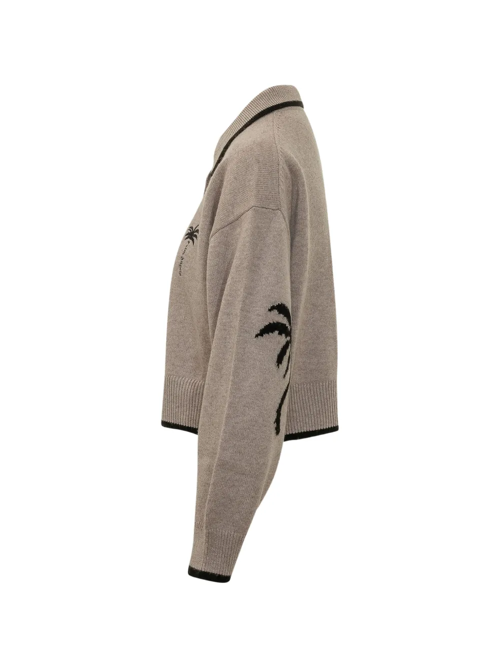 Palm Angels Palm Shadow knit polo shirt Beige