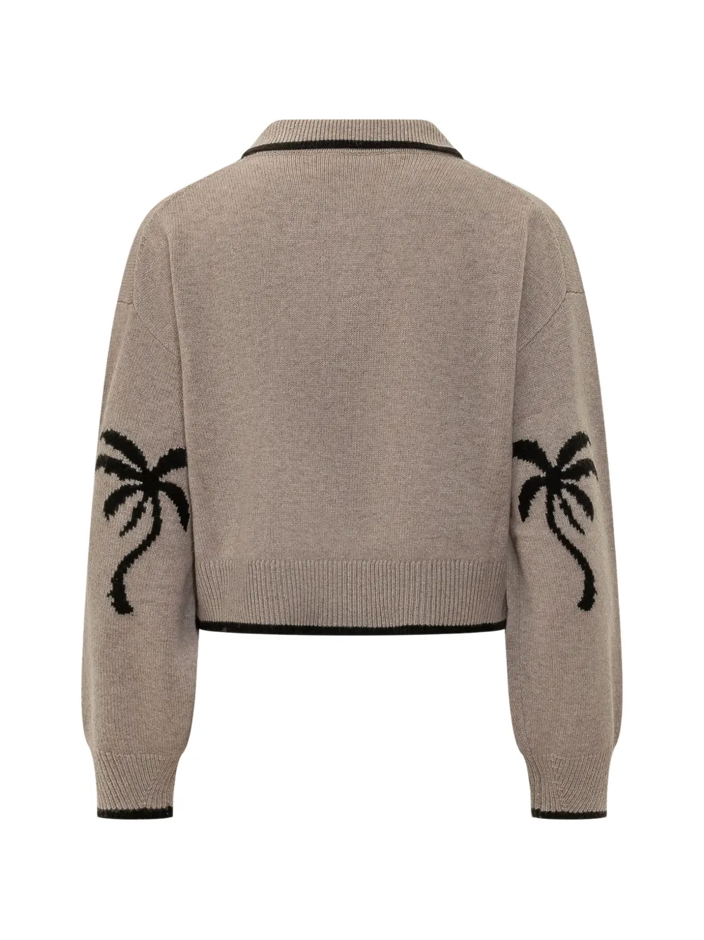 Palm Angels Palm Shadow knit polo shirt Beige