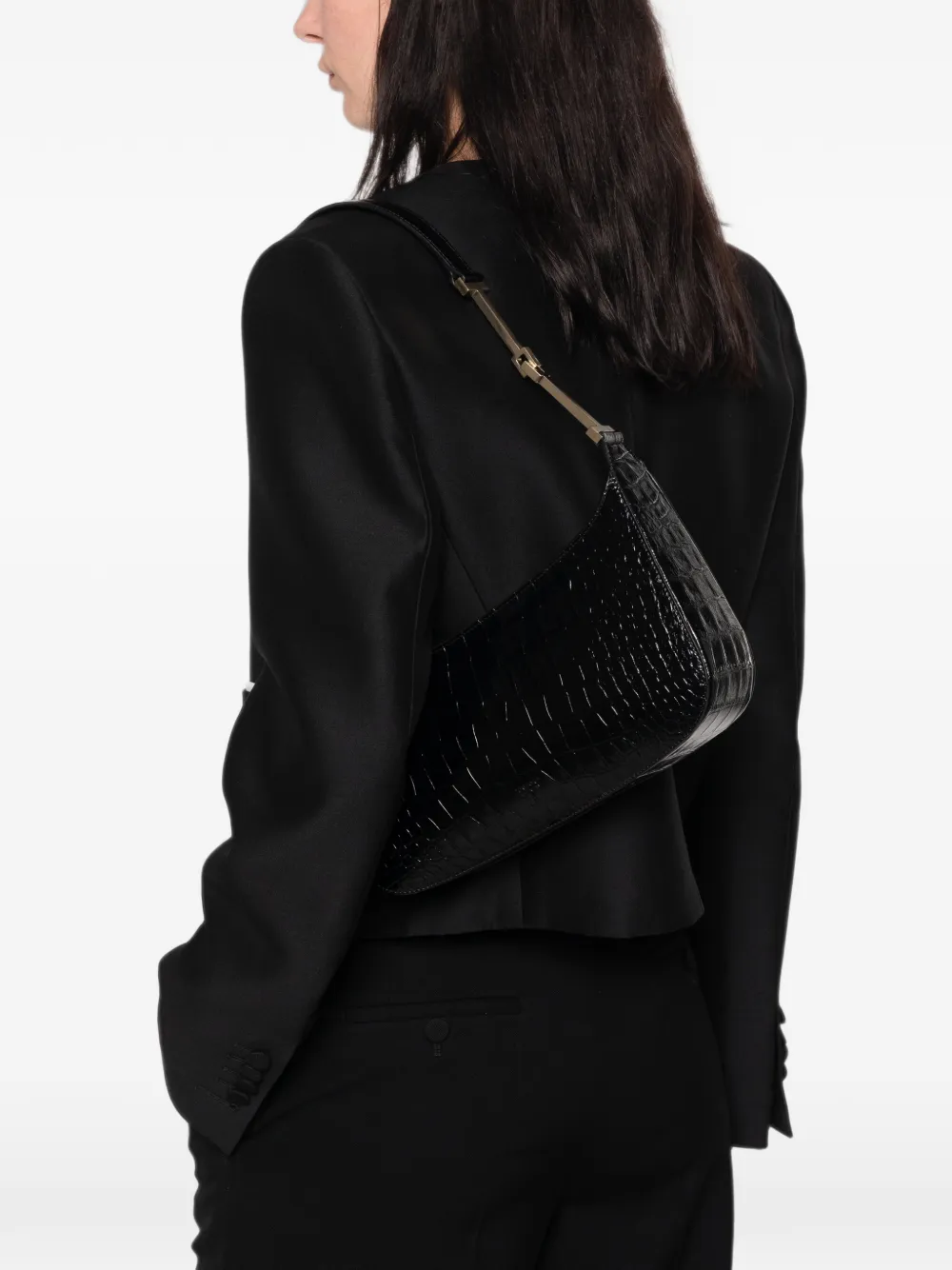 TOM FORD Leren schoudertas Zwart