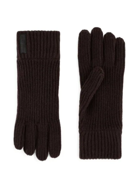 Giorgio Armani ribbed-knit logo-patch gloves
