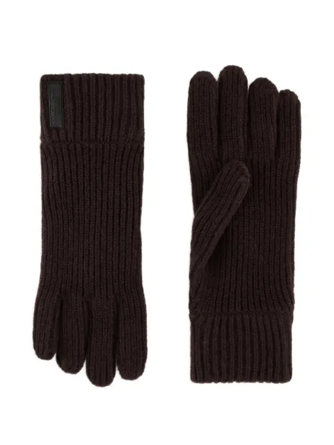 Giorgio Armani gants côtelés à patch logo