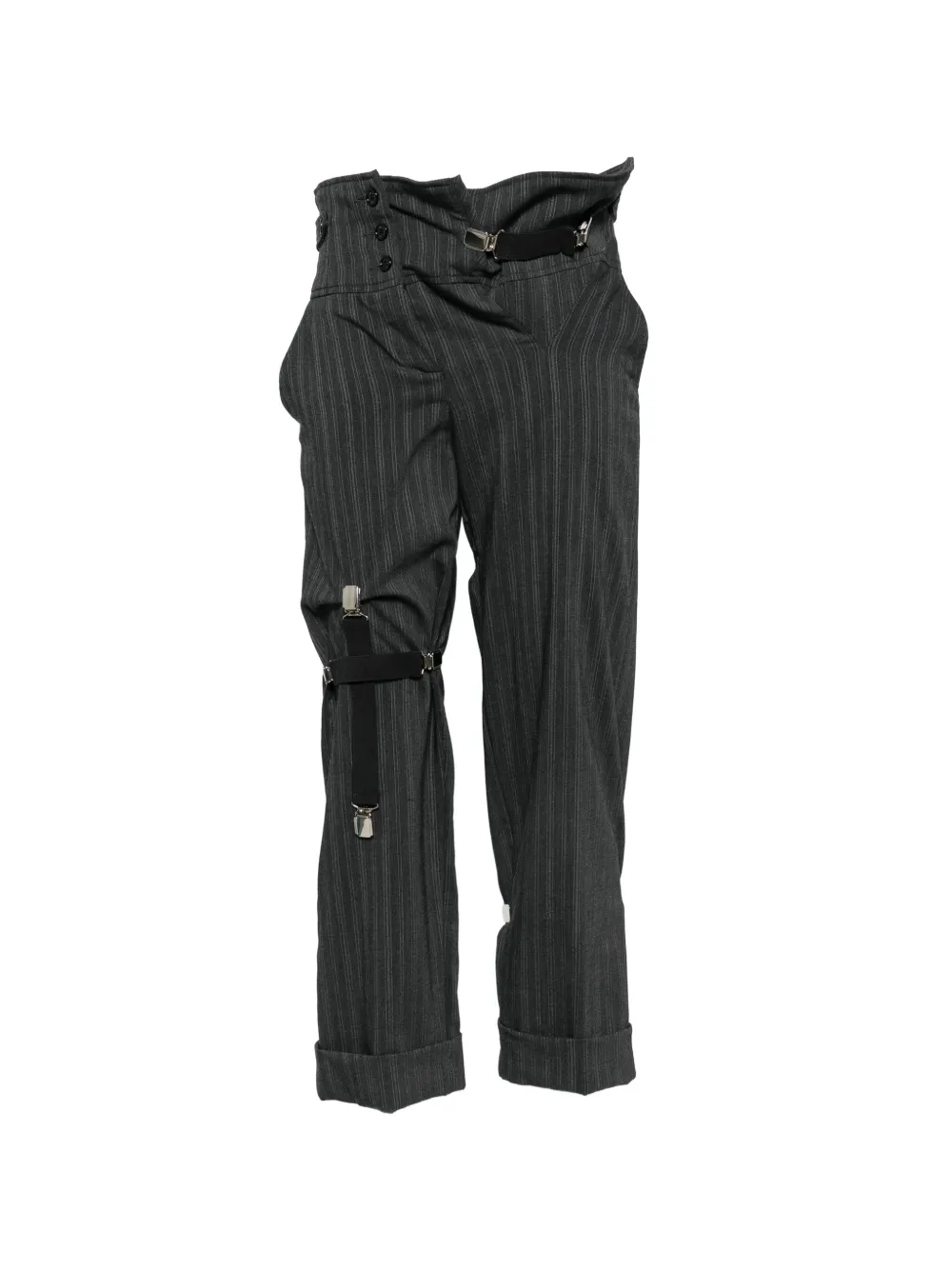 Dolce & Gabbana Pre-Owned 2000s pinstripe buckled trousers - Grigio