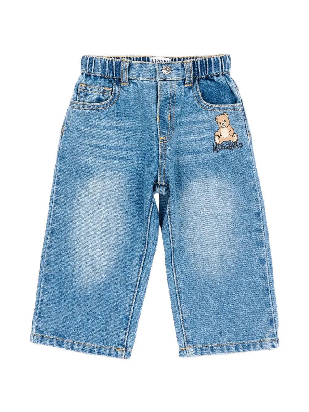 Moschino Kids logo-print jeans - Blu