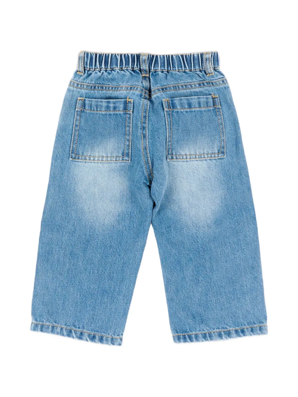 Moschino Kids logo-print jeans Blauw