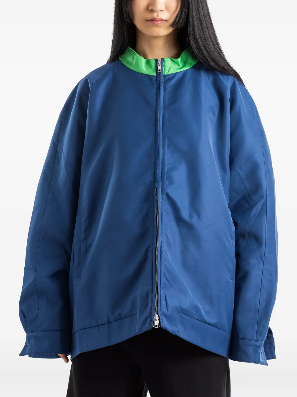 LII contrast-collar oversized jacket