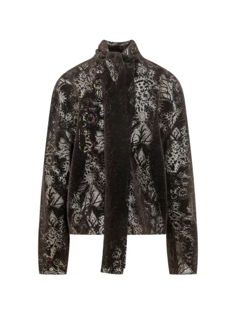 MSGM pussy-bow lace blouse