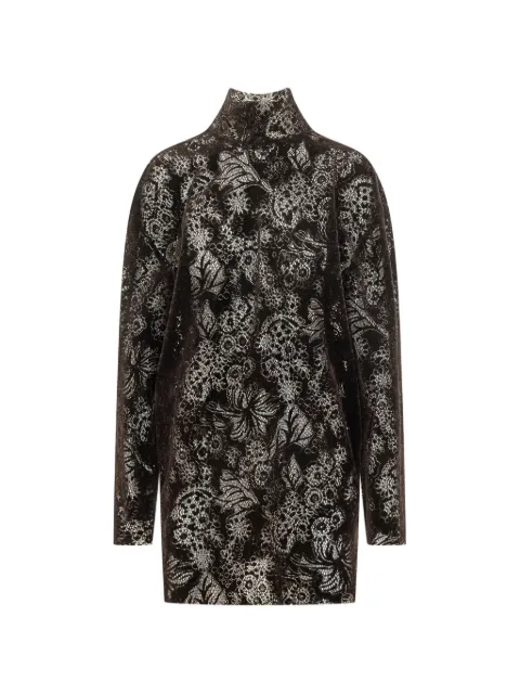 MSGM floral-lace pussy-bow mini dress