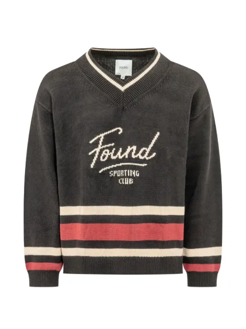 FOUND logo-embroidered striped sweater