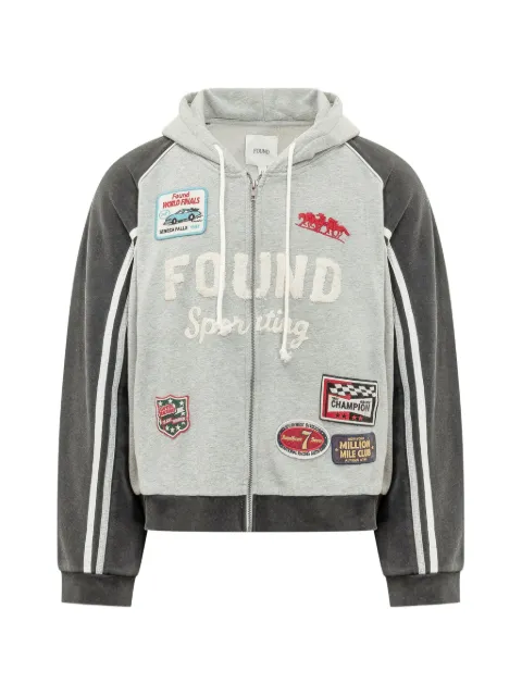 FOUND Racer patch-embellished hoodie