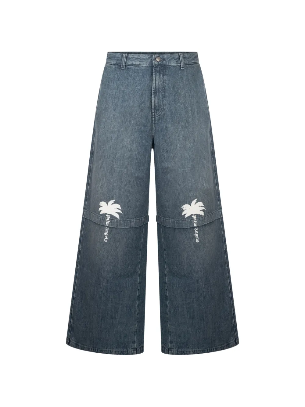 Palm Angels palm tree embroidered jeans - Blu