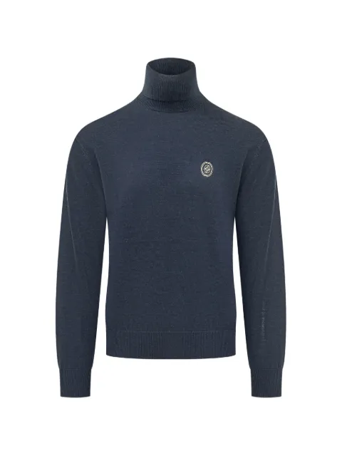 Drôle De Monsieur logo-patch roll-neck sweater