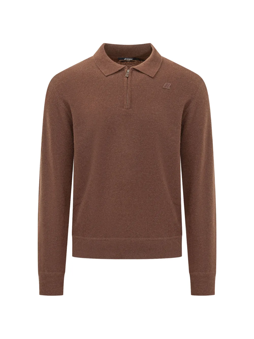 K-way Quarter-zip Polo-collar Sweater In Brown