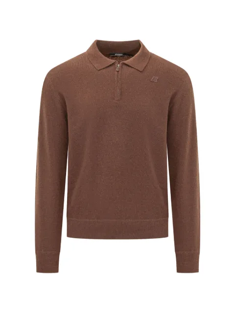 K-Way quarter-zip polo-collar sweater